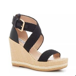 Steve Madden Cali black platform wedges (NWOT)